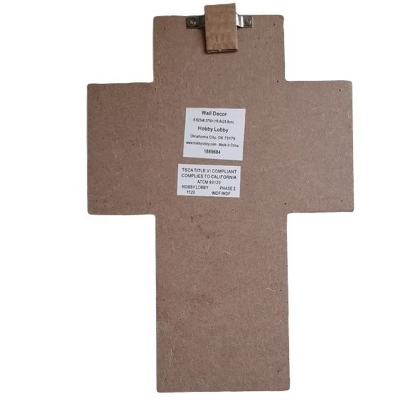 Cursive Faith Wood Wall Cross Home Decor - Picture 3 of 3